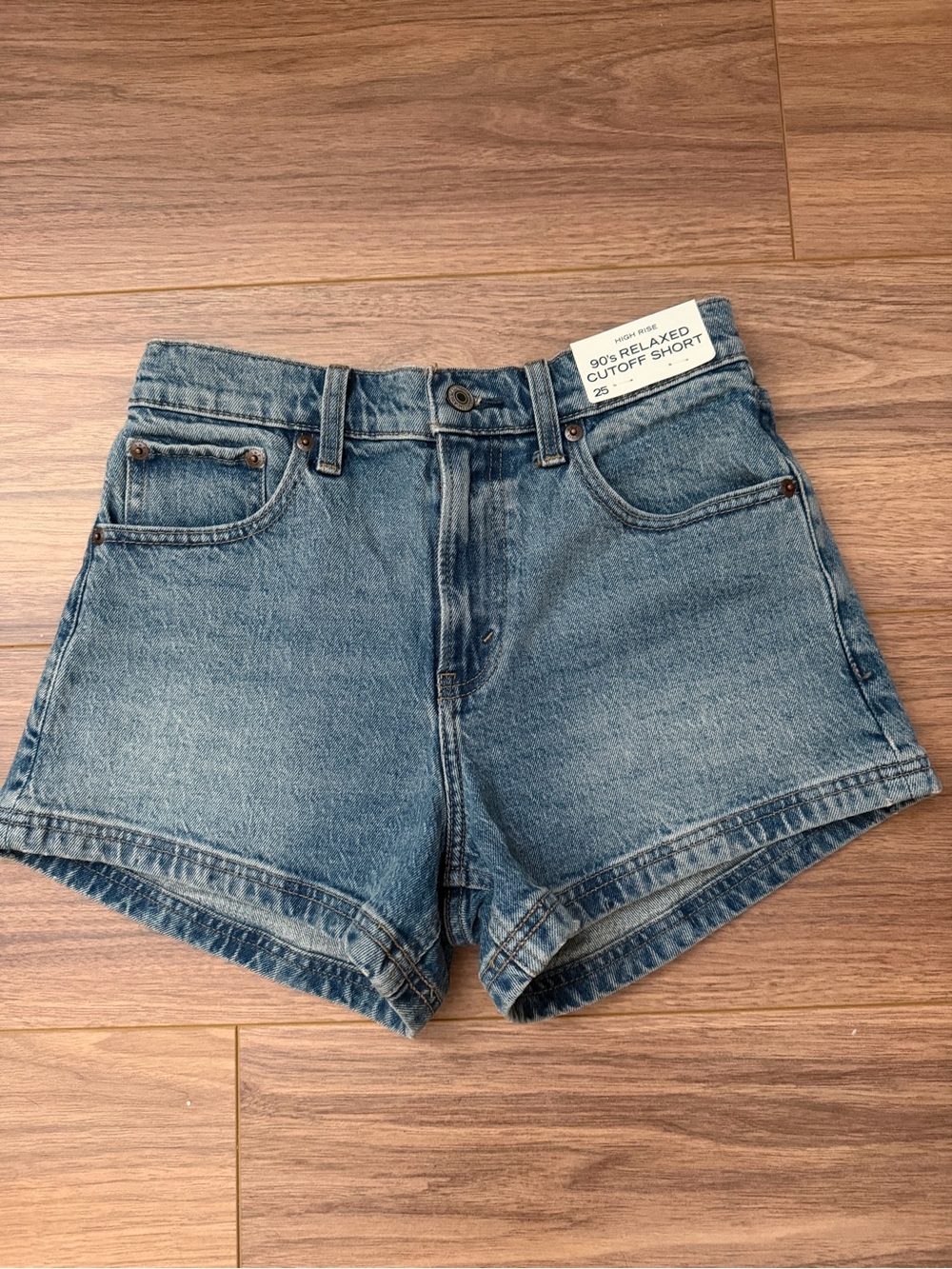 Abercrombie & Fitch Light Blue High-Rise Jean Shorts